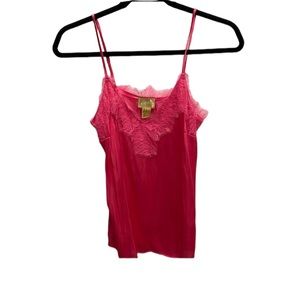 NWOT H & M lace trim Y2K  90’s satin sexy date pink coquette camisole size 2